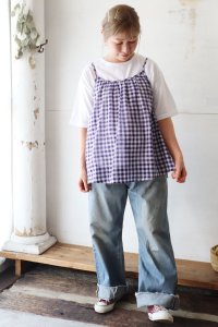 FANCY GINGHAM CHECK GATHERED CAMISOLEsoil