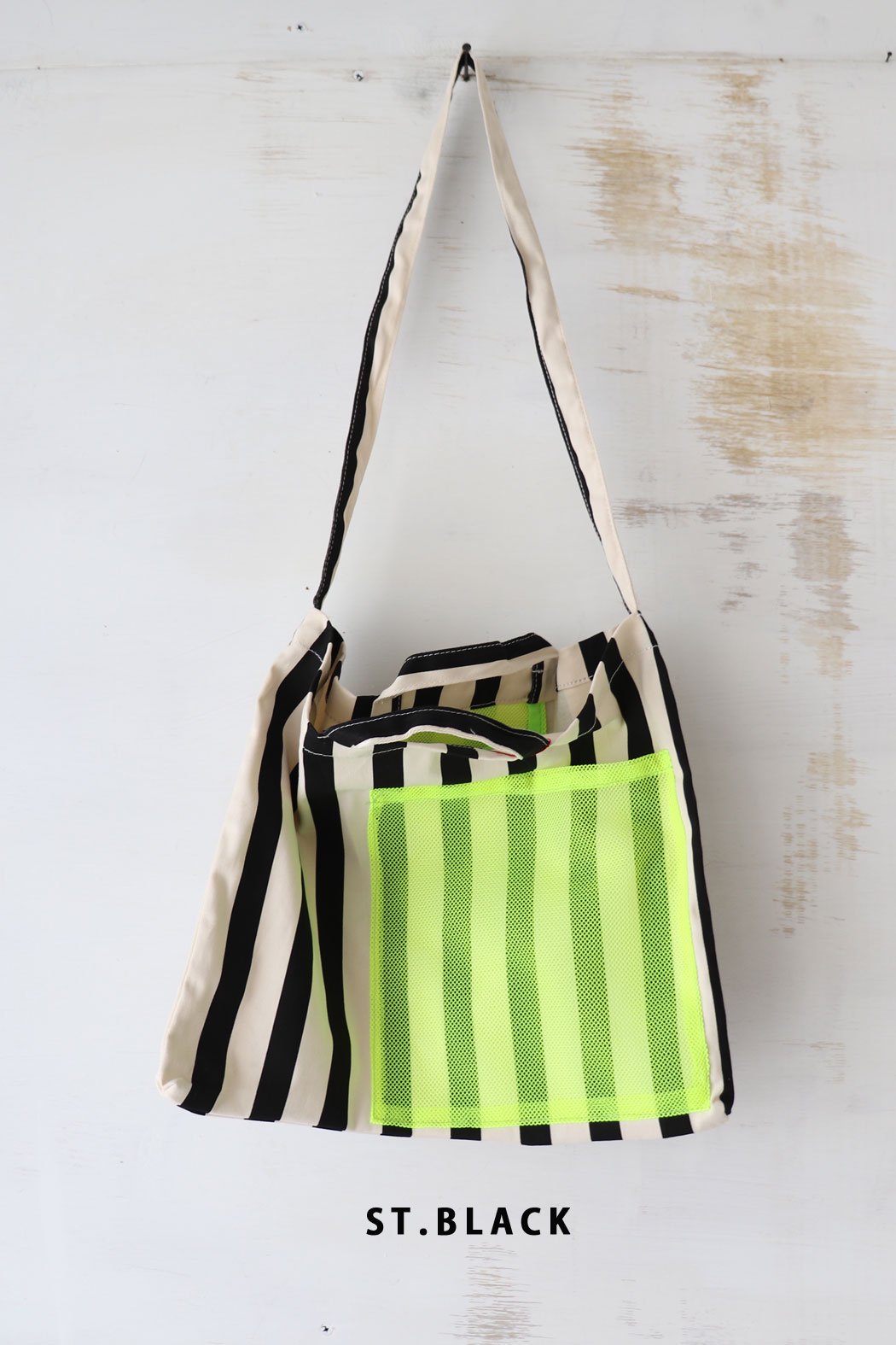 ◇SALE20％◇STRIPE MESH POCKET 2WAY TOTE（Earthmade）