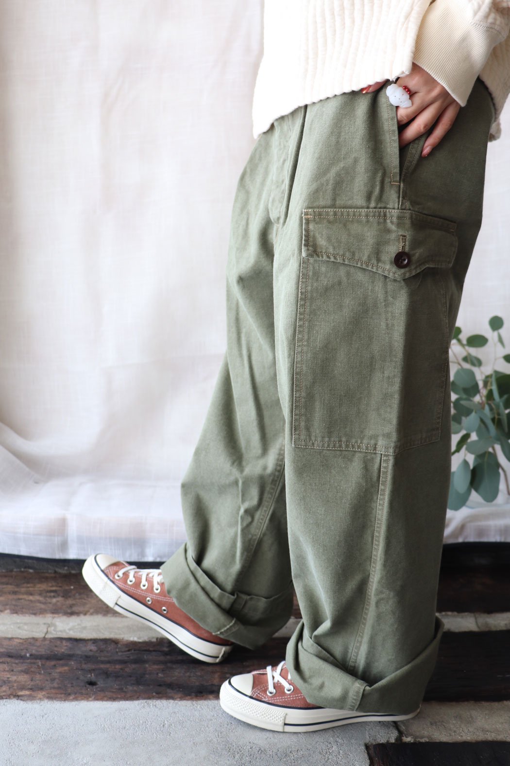 BELGIAN WAIST GATHERING CARGO PANTS（chimala）