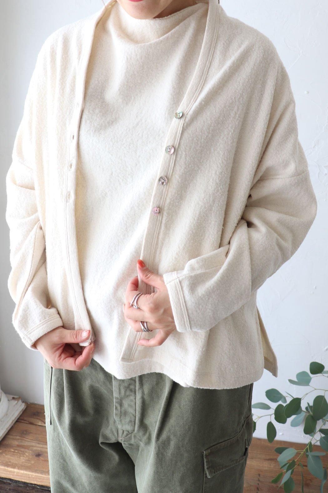 ◇SALE40％◇パイルジャガード起毛 製品洗いカーディガン（TANG）