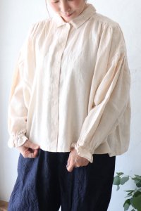 99 Heavy Linen Gather BlouseHEAVENLY