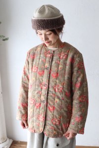 SALE3060s CAMBRIC FLOWER PRINT NOCOLLAR JACKETsoil<img class='new_mark_img2' src='https://img.shop-pro.jp/img/new/icons20.gif' style='border:none;display:inline;margin:0px;padding:0px;width:auto;' />