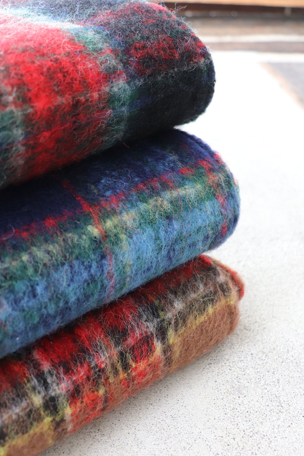 TARTAN WOOL SHAGGY CHECK STOLE（ichi Antiquite's）