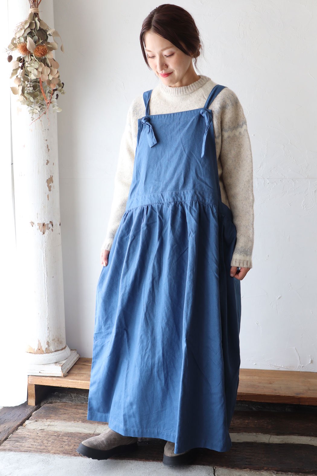 C/L VINTAGE TWILL APRON DRESS（ichi Antiquite's）