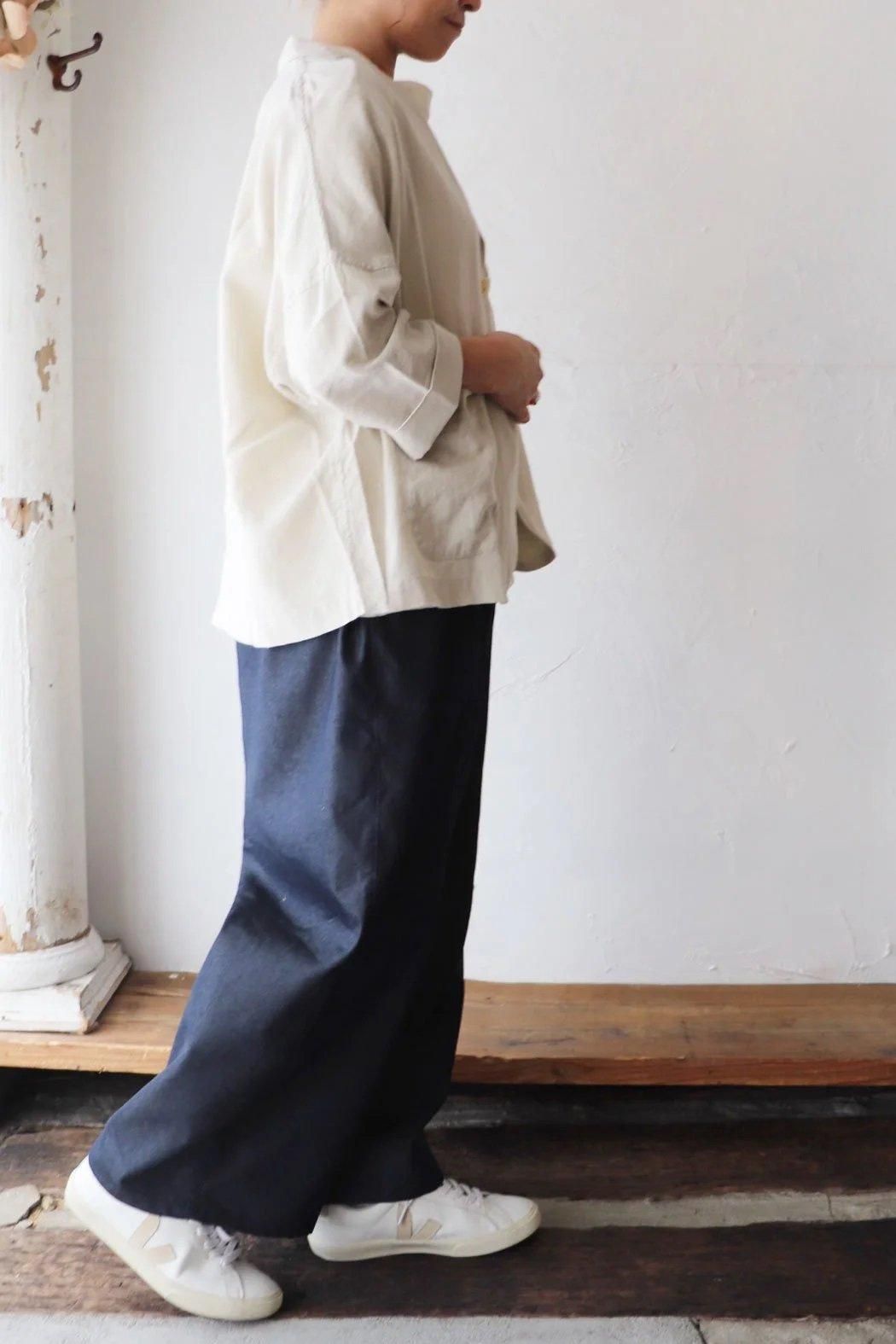 g)｜グラム】SALE30％｜チムニーデニムワイドパンツ｜ハリ感素材