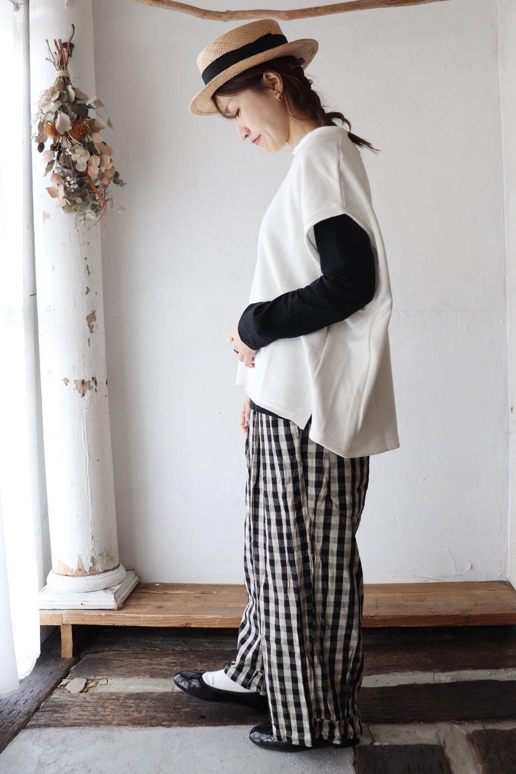 tumugu◆リサイクル度詰め裏毛ベスト/--/コットン/WHT/TC25101 重ね着に重宝する万能アイテム】SALE30％｜リサイクル度詰め裏毛