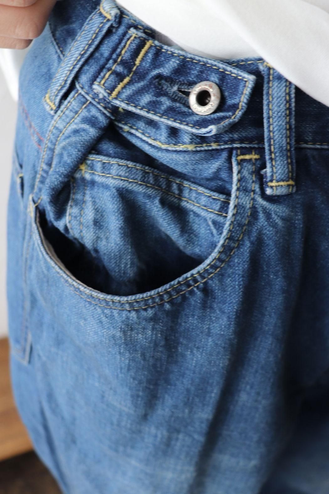 WAIST ADJUSTABLE DENIM PANTS（chimala）