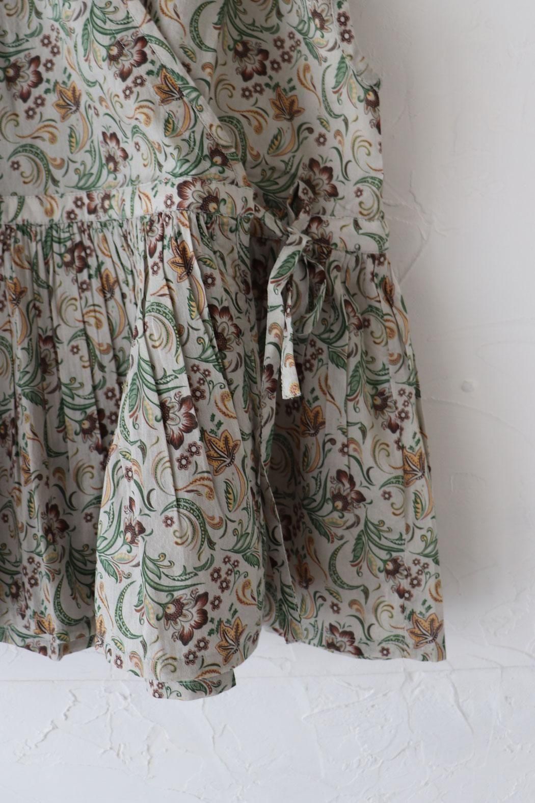 80s VOILE PAISLEY FLOWER PRINT F/SL CACHE COEUR(soil) 80s VOILE PAISLEY FLOWER PRINT F/SL CACHE COEUR(soil)