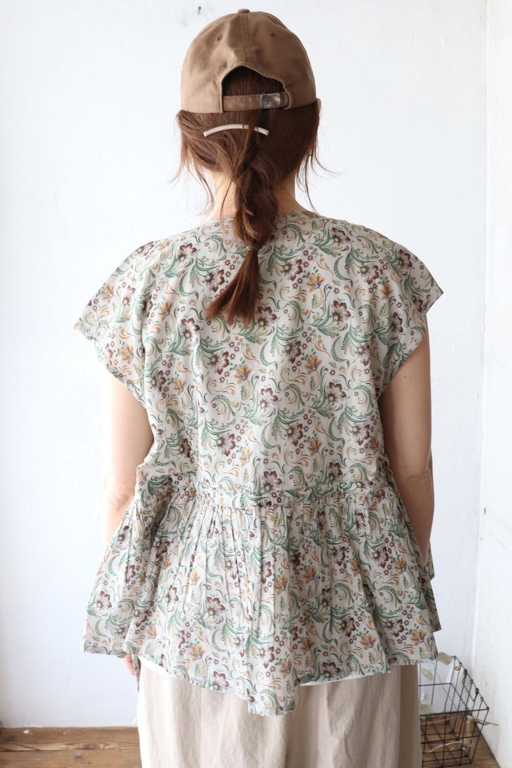 80s VOILE PAISLEY FLOWER PRINT F/SL CACHE COEUR(soil) 80s VOILE PAISLEY FLOWER PRINT F/SL CACHE COEUR(soil)