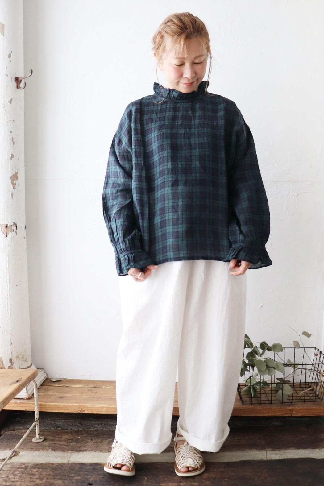 LINEN 2WAY BLOUSE（Antiquite's noir）