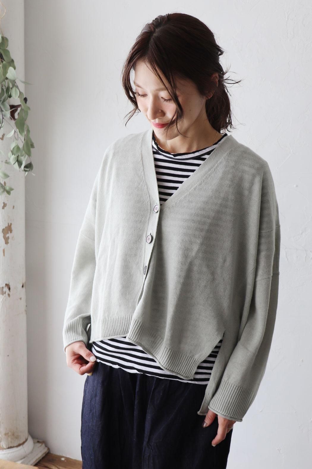 mao made マオメイド カーディガン リネン 麻 100％ UVカット