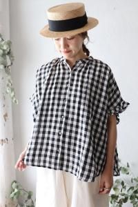 Linen Check Frillsleeve ShirtHEAVENLY<img class='new_mark_img2' src='https://img.shop-pro.jp/img/new/icons8.gif' style='border:none;display:inline;margin:0px;padding:0px;width:auto;' />