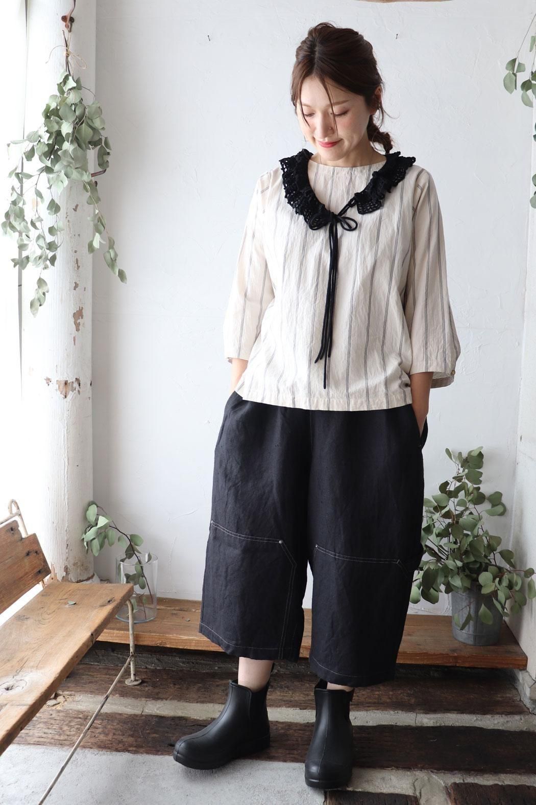 Hemp Canvas ハーフパンツ（Vlas Blomme）