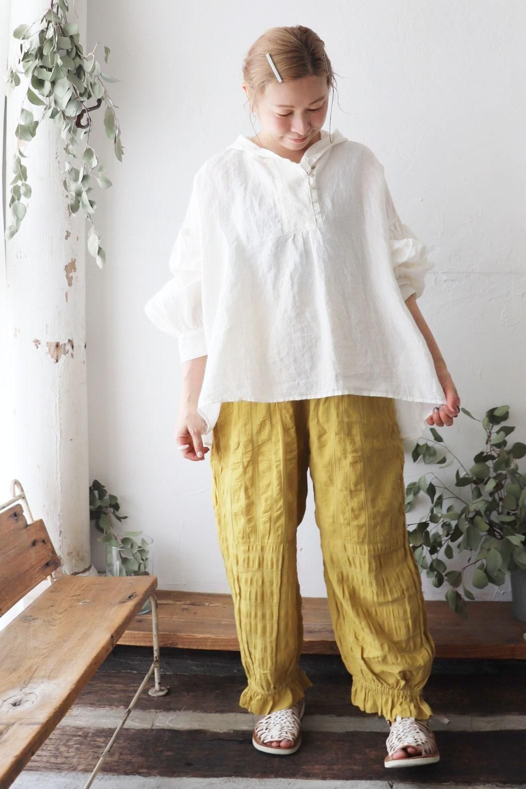 tumugu:｜ツムグ】SALE30％｜シアサッカーストライプパンツ