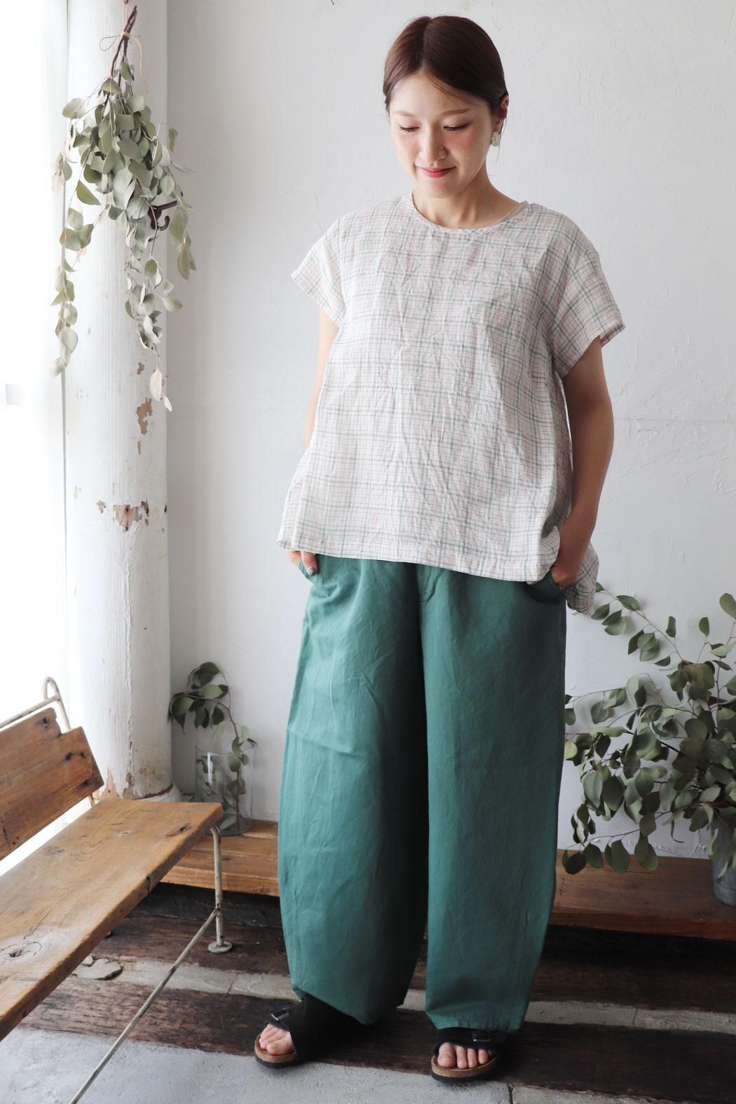 ブラスブラム　パンツ Cotton Linen Vintage Mole ツータックワイドパンツ | ITEM