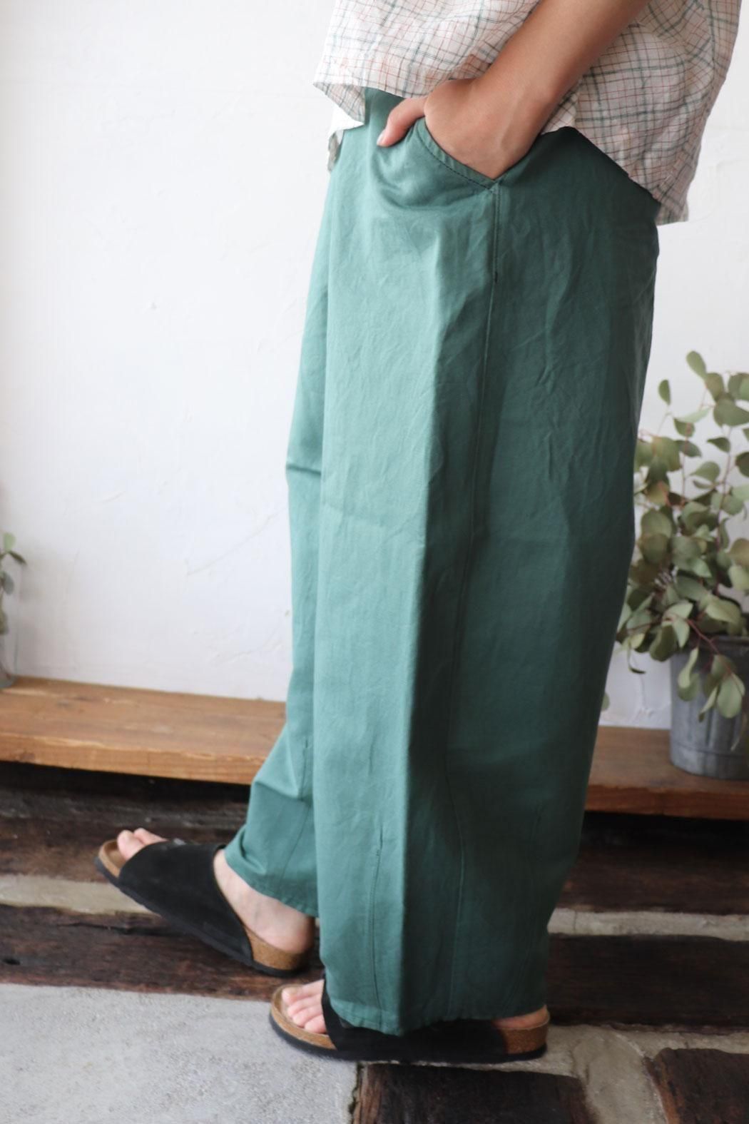 Vlas Blomme（ヴラスブラム）Work Linen Cotton ワイドダーツパンツ