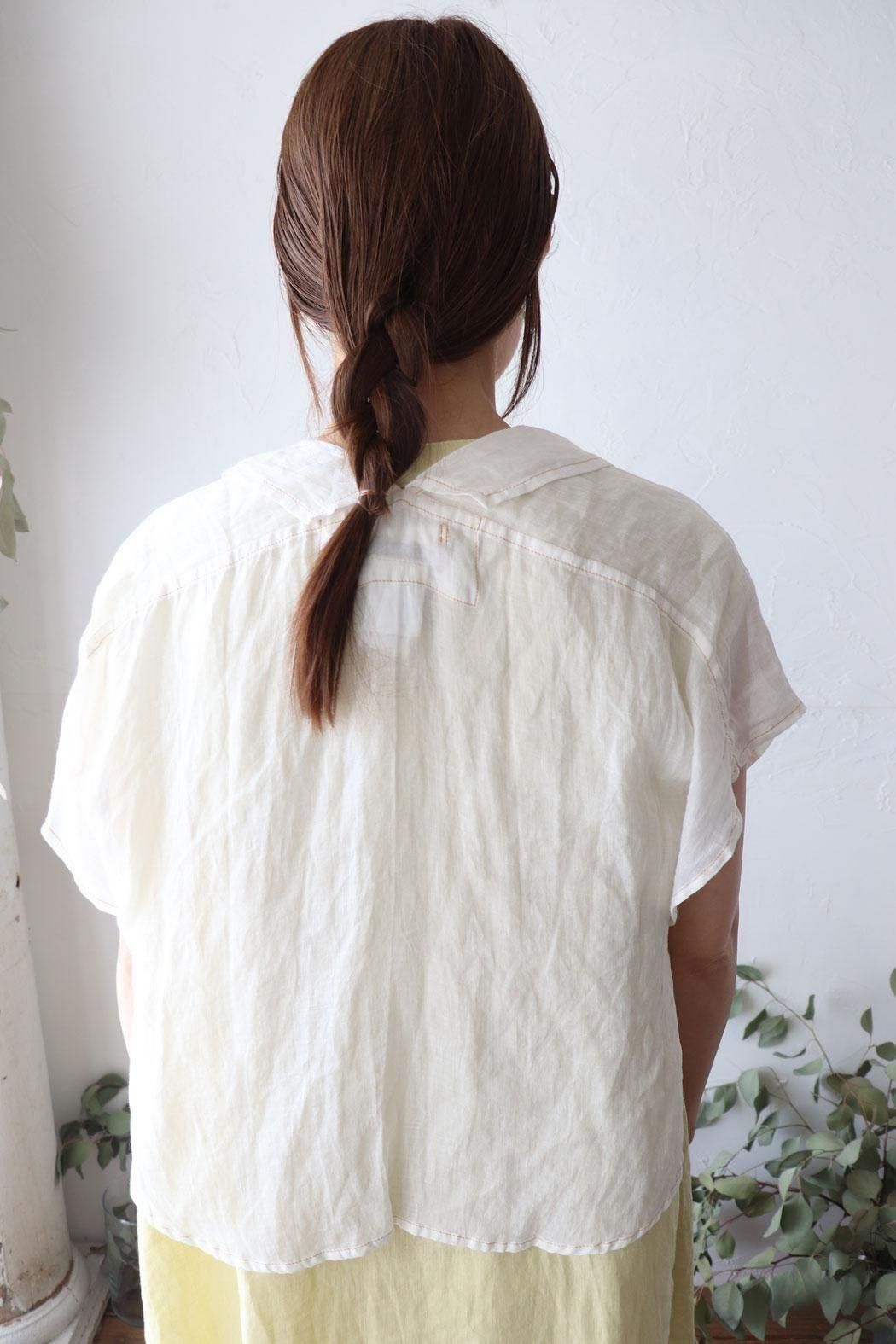Vlas Blomme｜ヴラスブラム】Ramie Lawn サイドオープンブラウス