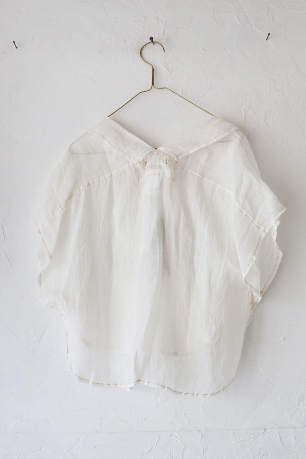 本日出品終了Vlas Blomme　Ramie Lawn サイドオープンブラウス Vlas Blomme｜ヴラスブラム】Ramie Lawn サイドオープンブラウス
