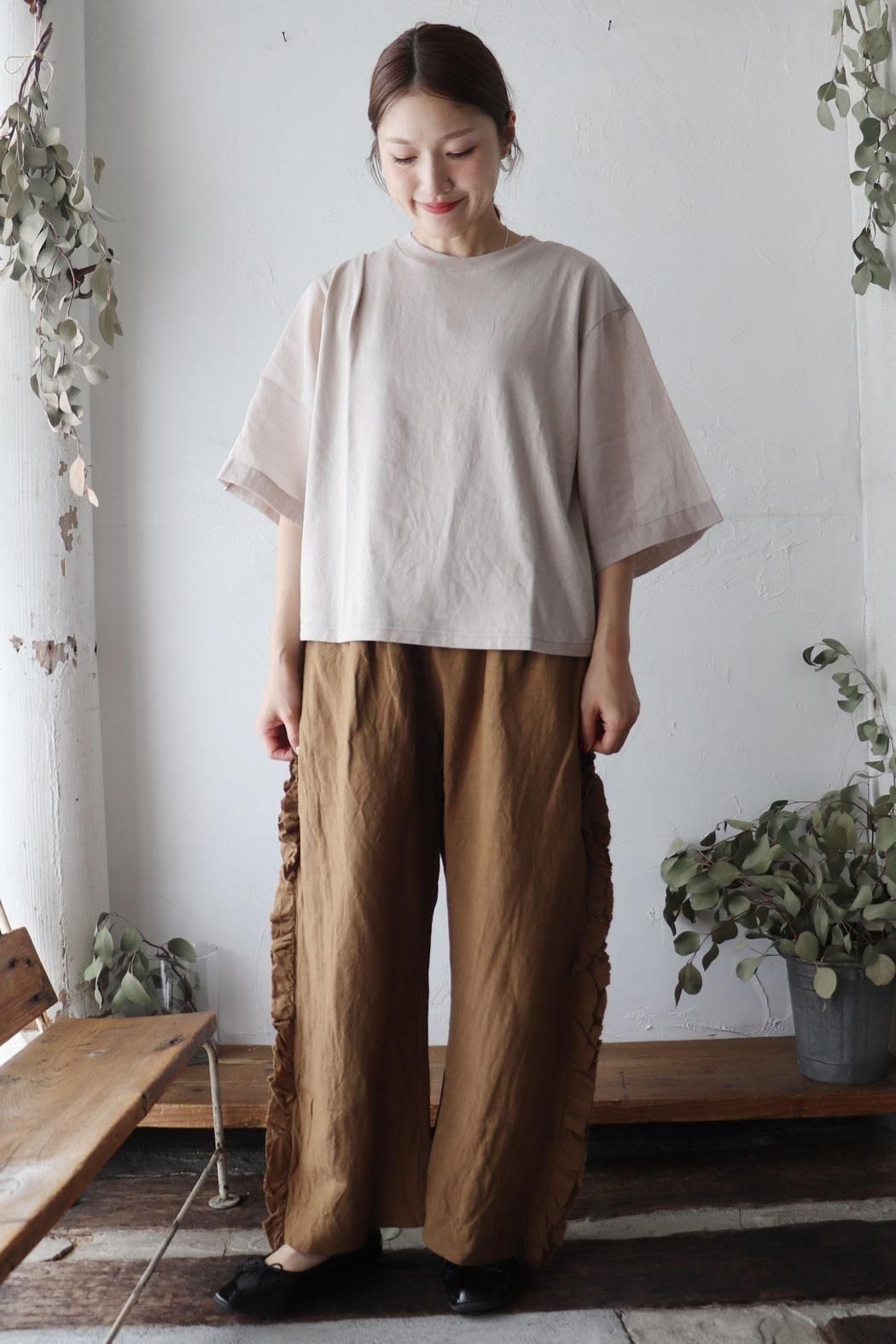 ビビアンページ Gauze#｜ガーゼ】リネンビスコースビビアンパンツ｜サイドの