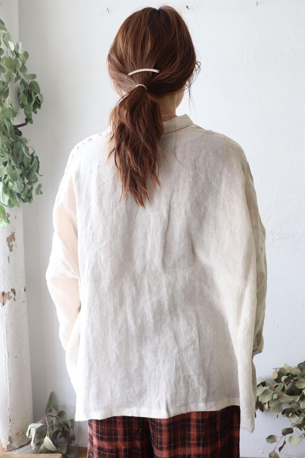 Vlas Blomme｜ヴラスブラム】Washed Light Linen ワイドSH｜軽く