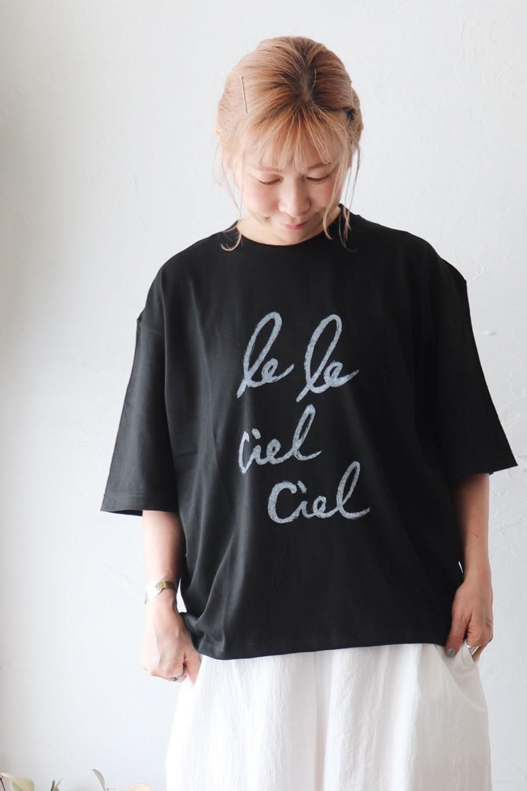 ichi｜イチ】ピグメントダイ オーバーTシャツ｜こなれたロゴが