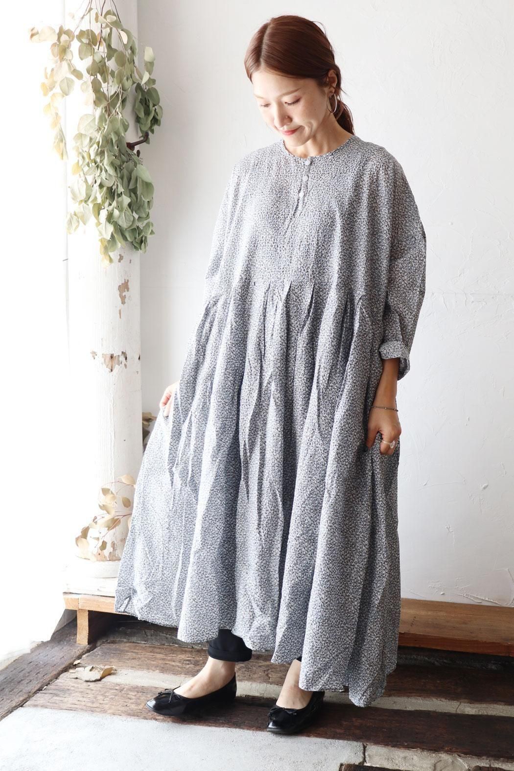 極美品✨ブルックスブラザーズ【8】千鳥格子柄ワンピース 花柄