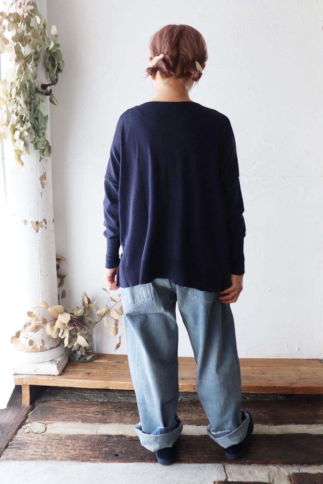 とと様へchimala DENIM TROUSERS ダークブルー ワイドパンツ chimala｜チマラ】US ARMY STYLE DENIM TROUSERS｜バックベルト