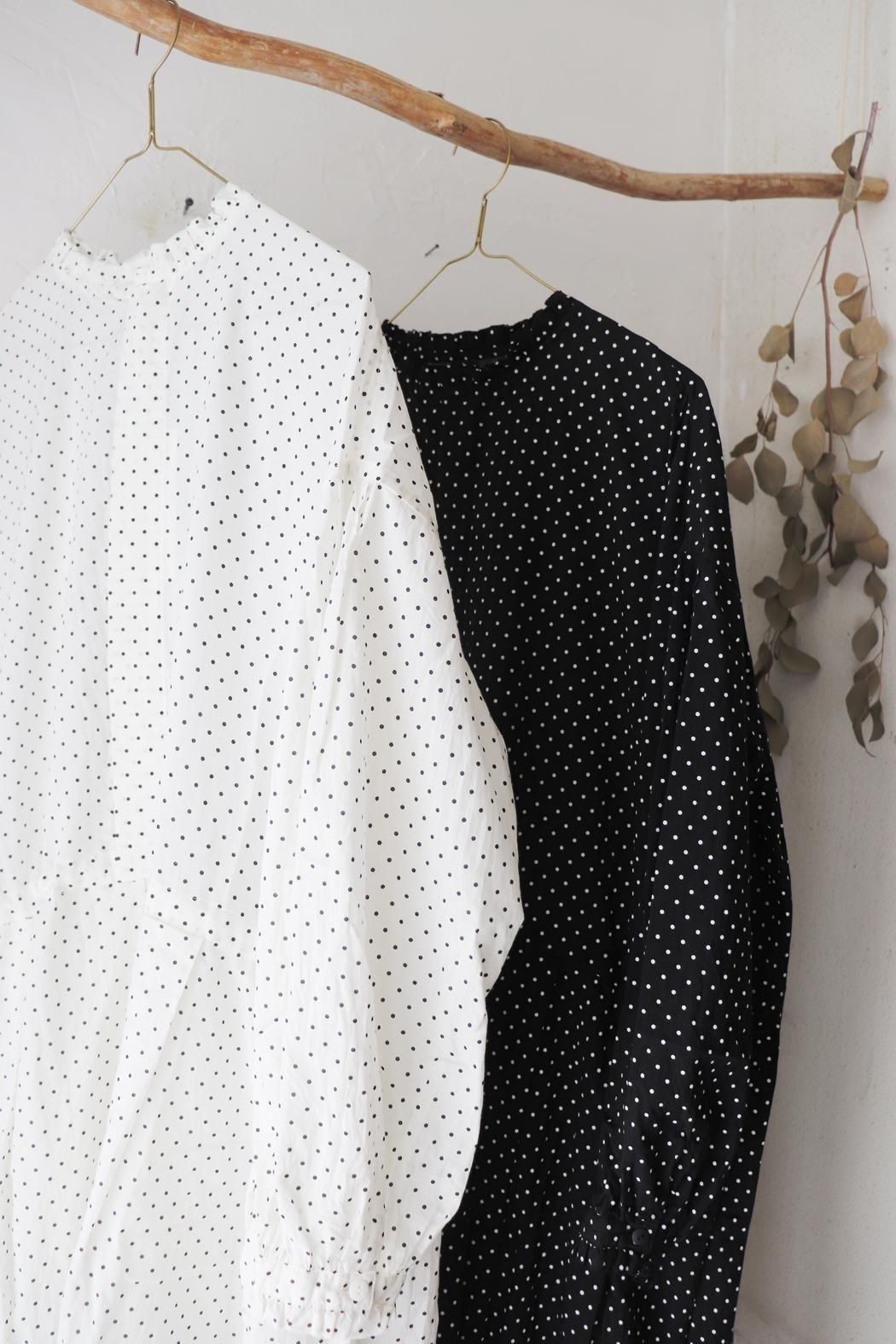 elisabetta franchi ドット　フリル　ワンピース セール】 *〈手洗い可能〉ドットフリルピンタックワンピース