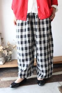 HEAVENLYʥإ꡼Linen Check Tuck Wide Pants<img class='new_mark_img2' src='https://img.shop-pro.jp/img/new/icons8.gif' style='border:none;display:inline;margin:0px;padding:0px;width:auto;' />