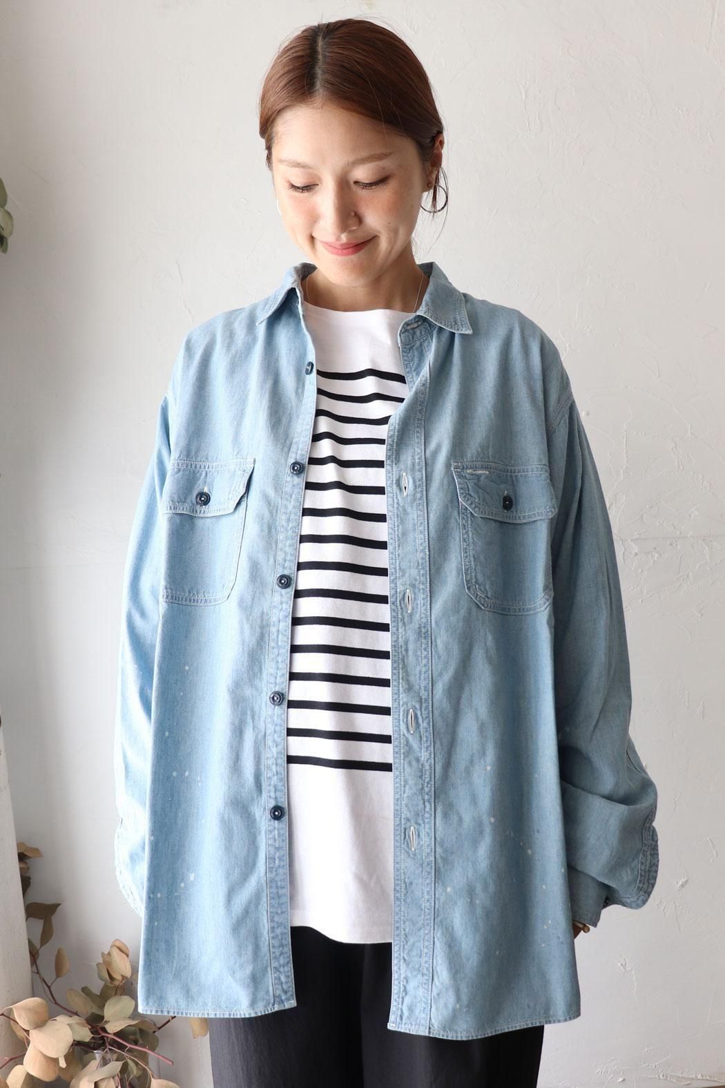 美品■chimala チマラ■インディゴ ヴィンテージ リメイク デニムシャツ chimala チマラ ヴィンテージ 加工 デニムシャツ インディゴ