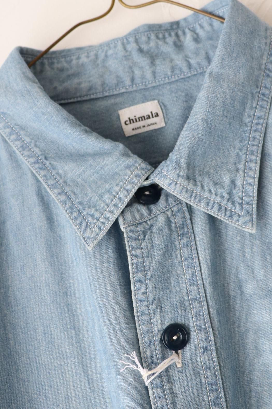 chimala(チマラ)】CHAMBRAY WORK SHIRT | ペイント加工が大人