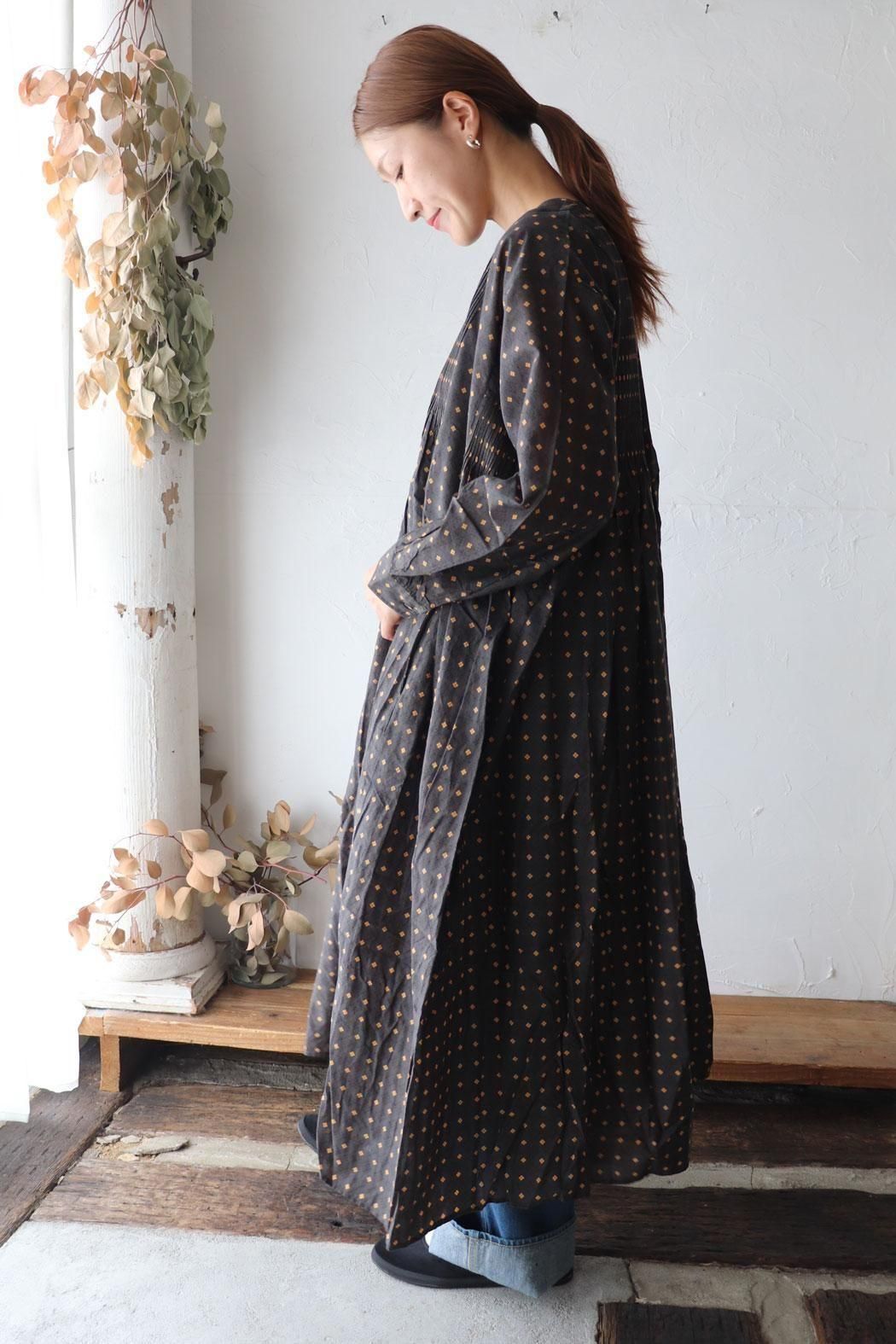 メゾンドソイル✨定番人気！ピンタックワンピース ロング コットン maison de soil｜メゾンドソイル】ピンタックワンピース｜上品な