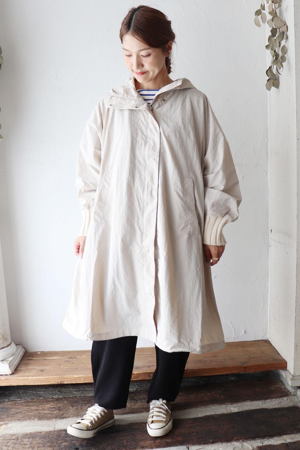 ミルク Mao mao made(マオメイド)リブニット付き マウンテンパーカー | ざっくり