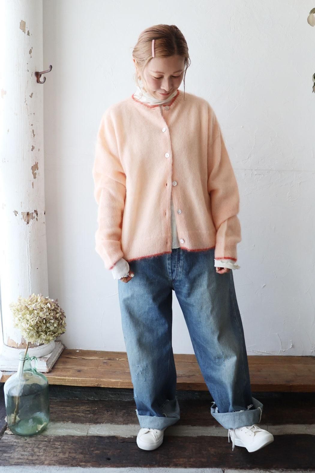 me☆縮絨加工カーディガン MOHAIR BORDER CARDIGAN | YOKE(ヨーク) / トップス ニット