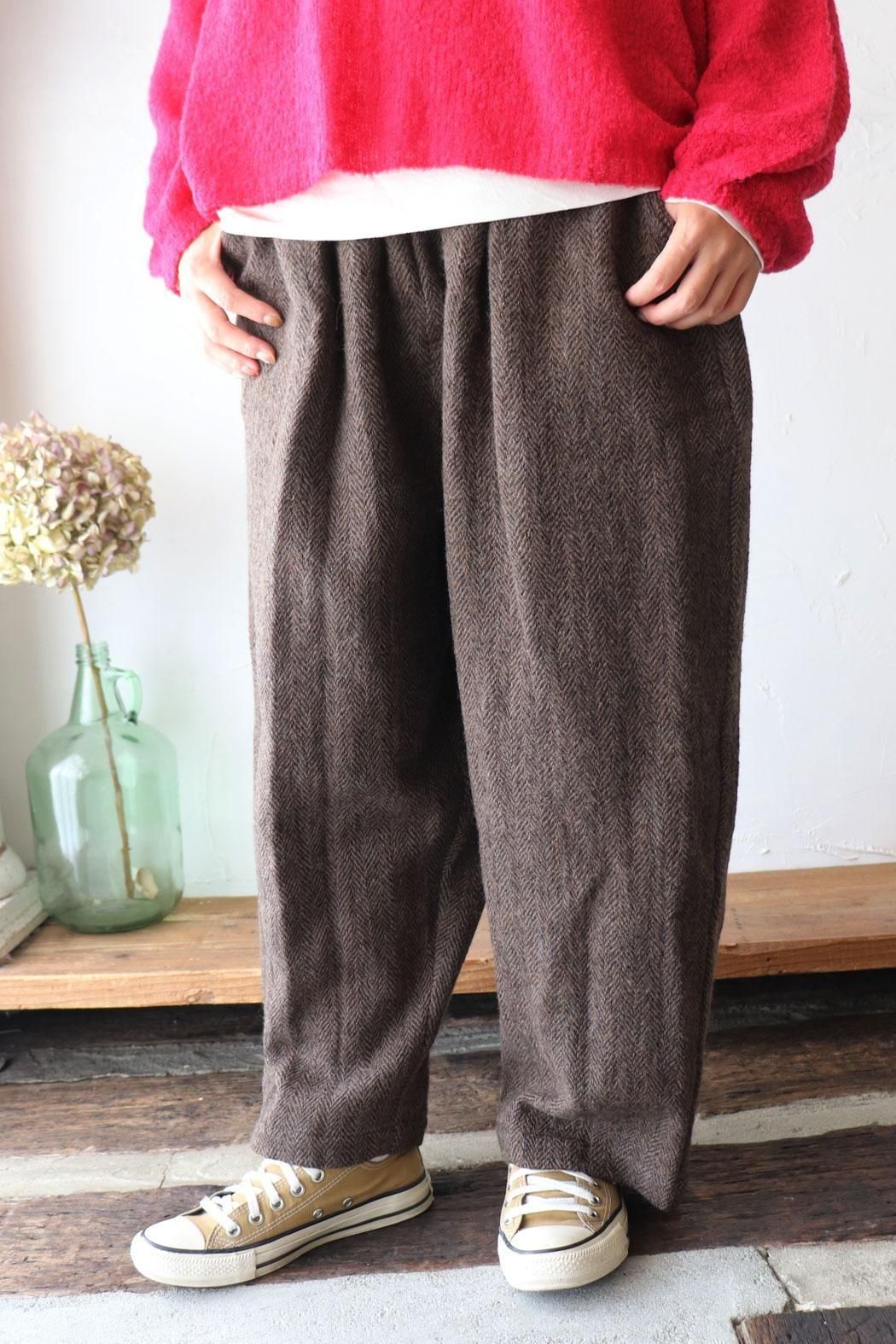 さちこんイチアンティークス　ウールリネンヘリンボーンパンツ 楽天市場】【ichi Antiquite's】リネンヘリンボーンパンツ