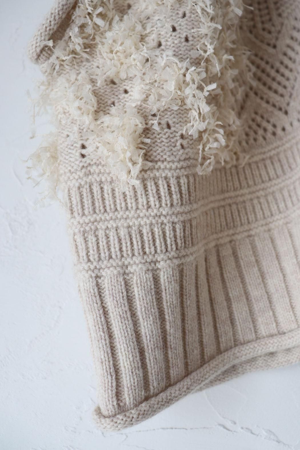 tumugu ウールアンゴラボア フードベスト☽꙳ tumugu:（ツムグ） | ウールアンゴラボア フードベスト