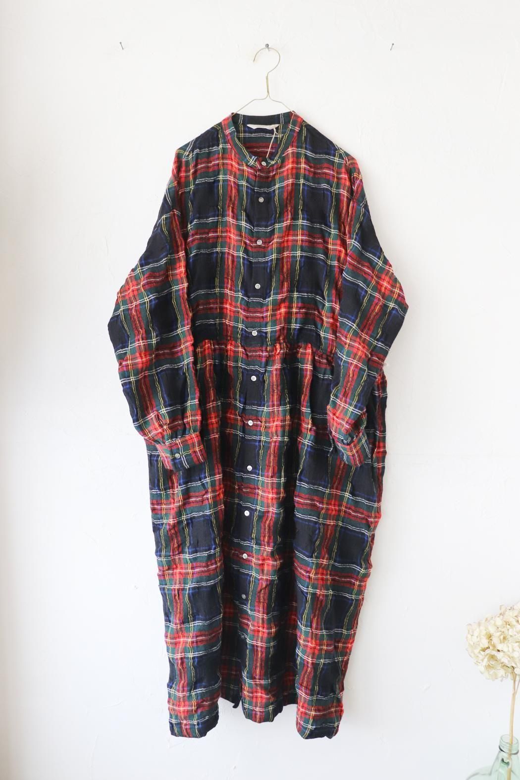 スコットランドチェック　ワンピース セール】 ギンガムチェックVカラーワンピース （ワンピース