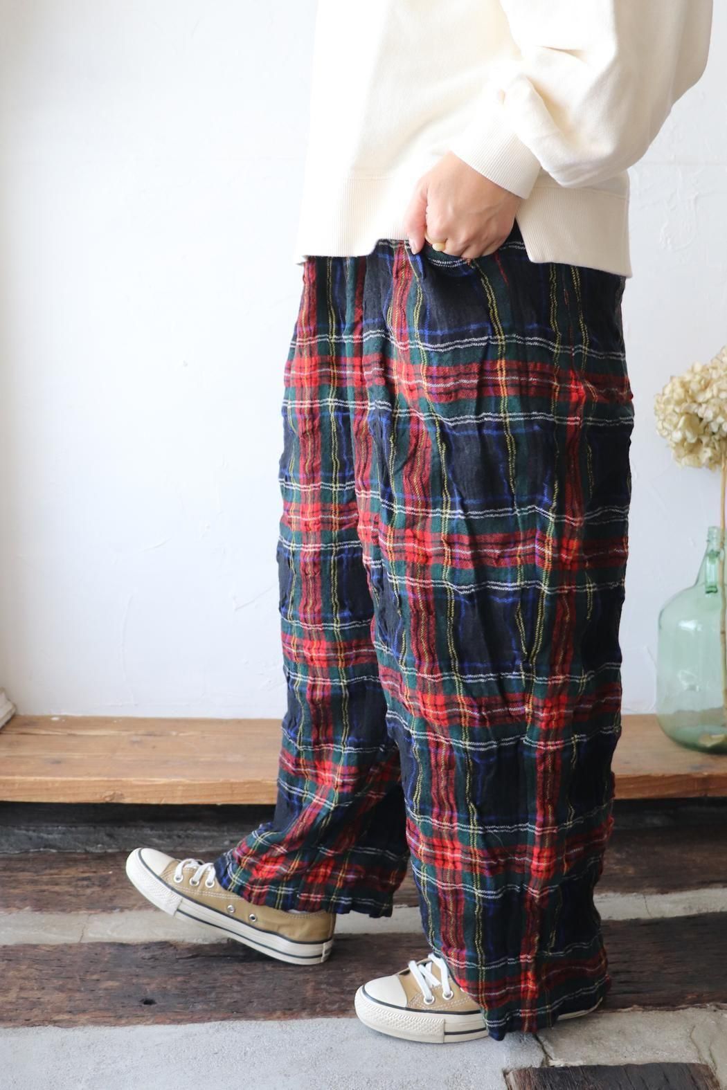 イチアンティークス　チェックパンツ　新品未使用 ICHI Antiquites (イチアンティークス) ウールチェックパンツ