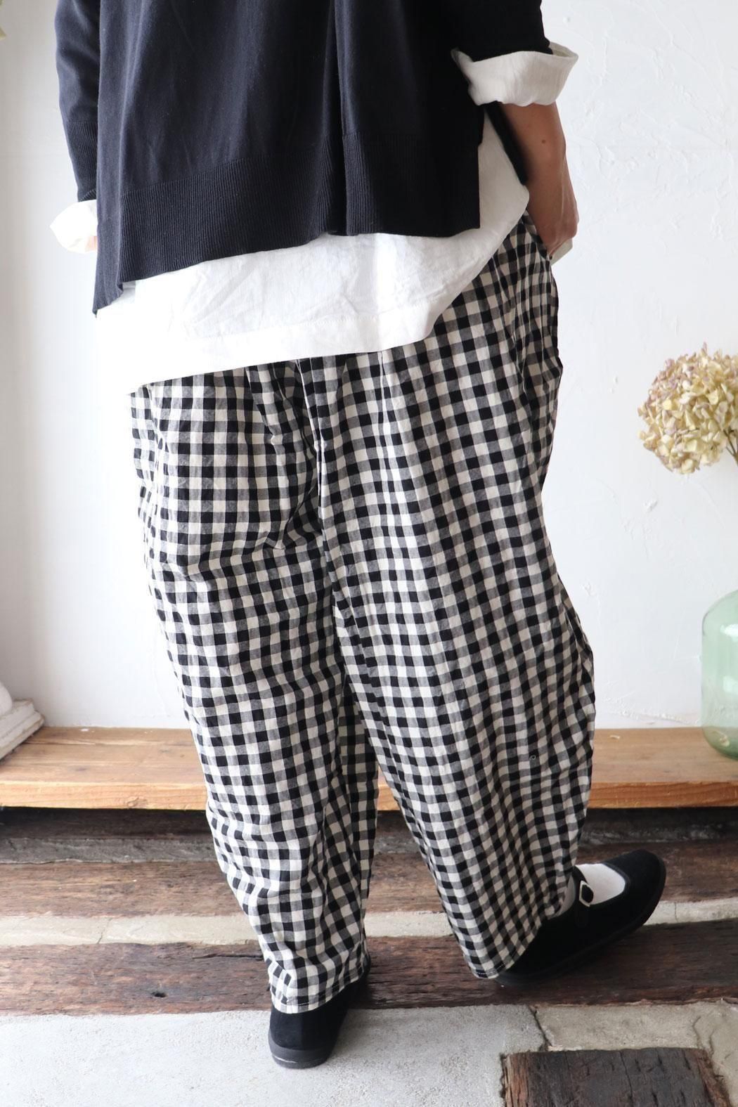 gauze♯コットンクリムトパンツ　ガーゼ　パンツ Gauze#(ガーゼ)ギンガムクリムトパンツ | 爽やかギンガム