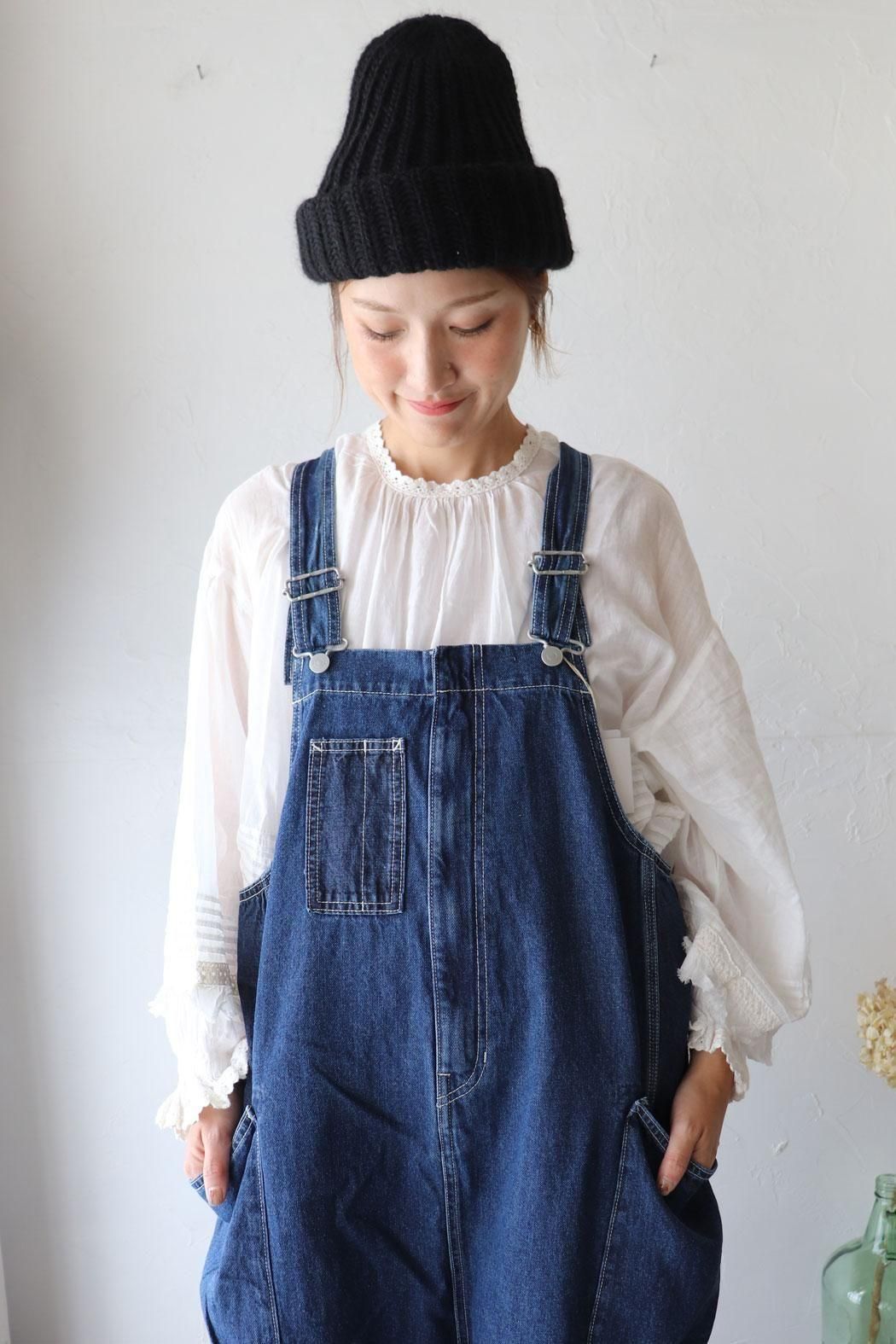 tumugu:｜ツムグ】キナリヘリンボンオックス/10ozデニム サロペット