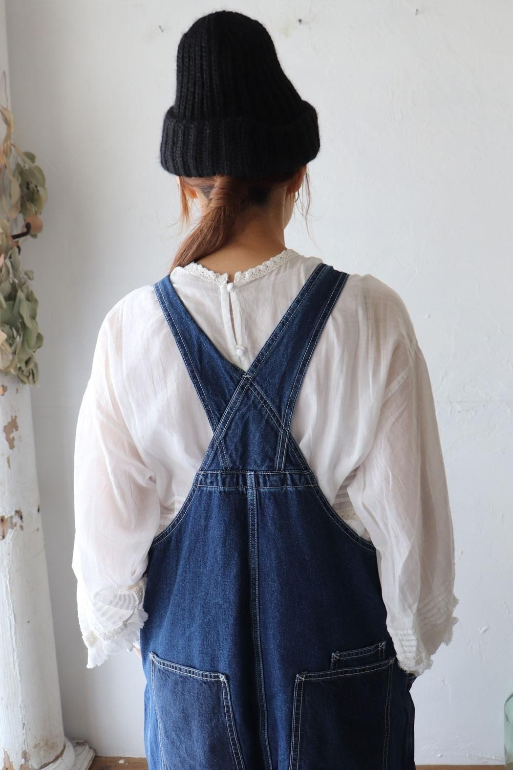 tumugu:｜ツムグ】キナリヘリンボンオックス/10ozデニム サロペット