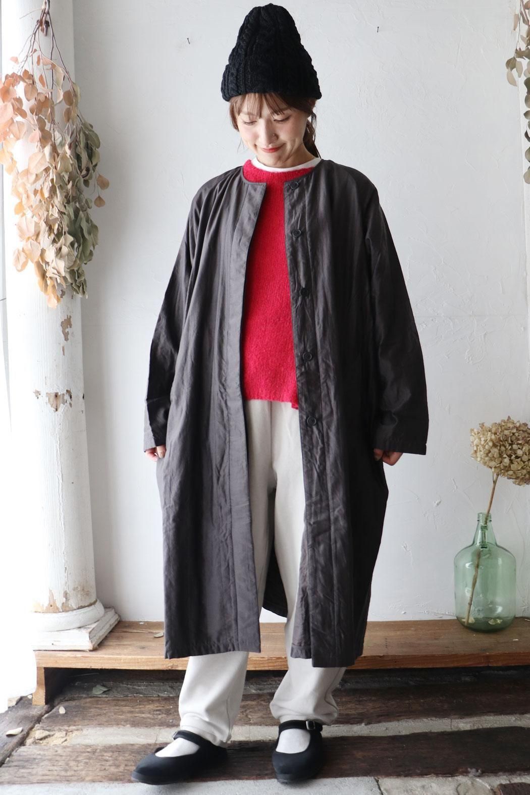 maison de soil｜メゾンドソイル】QUILTED COTTON/SILK RAFLAN COAT