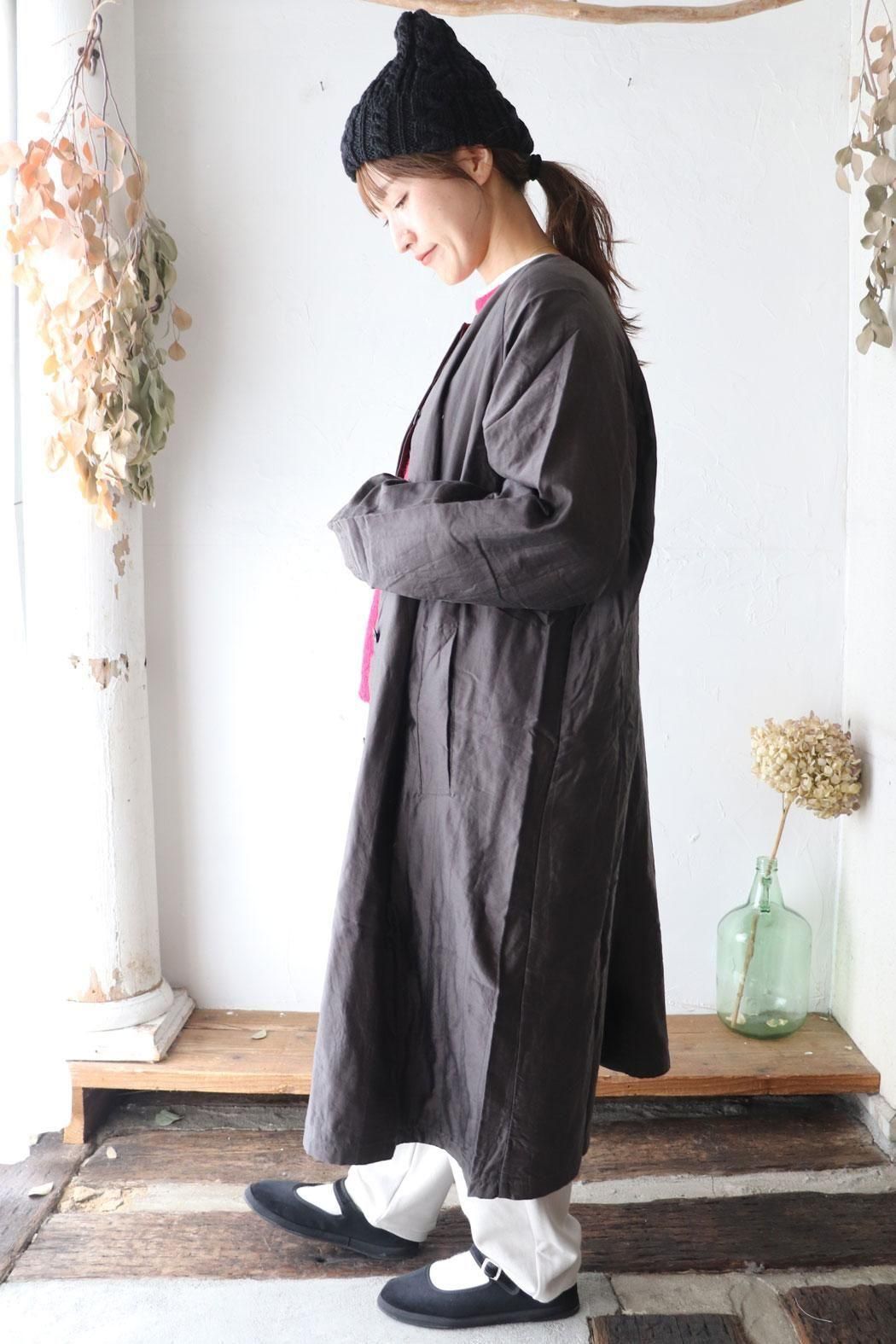 maison de soil｜メゾンドソイル】QUILTED COTTON/SILK RAFLAN