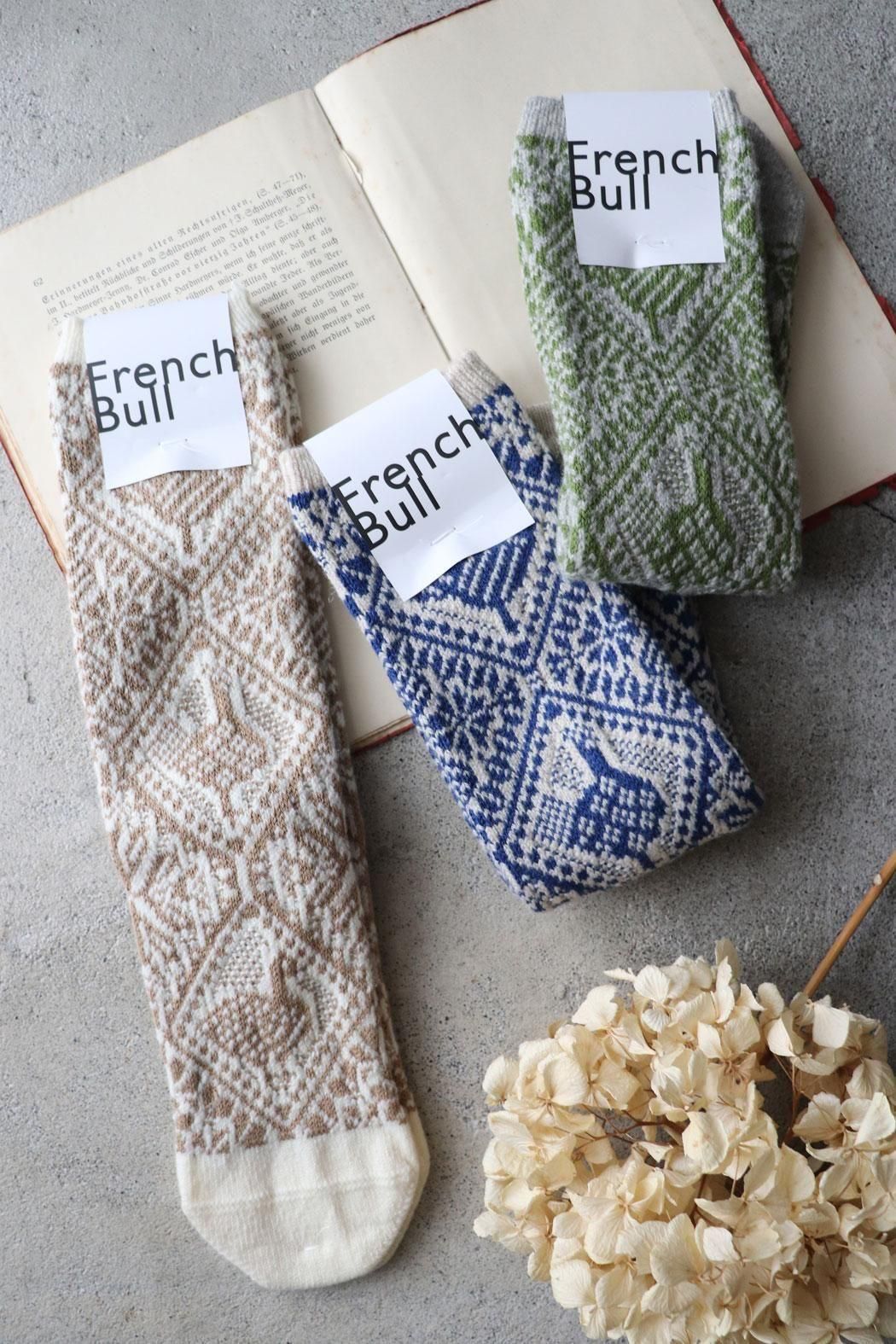 French Bull｜フレンチブル】チャントソックス ｜しっかり温かな鳥柄