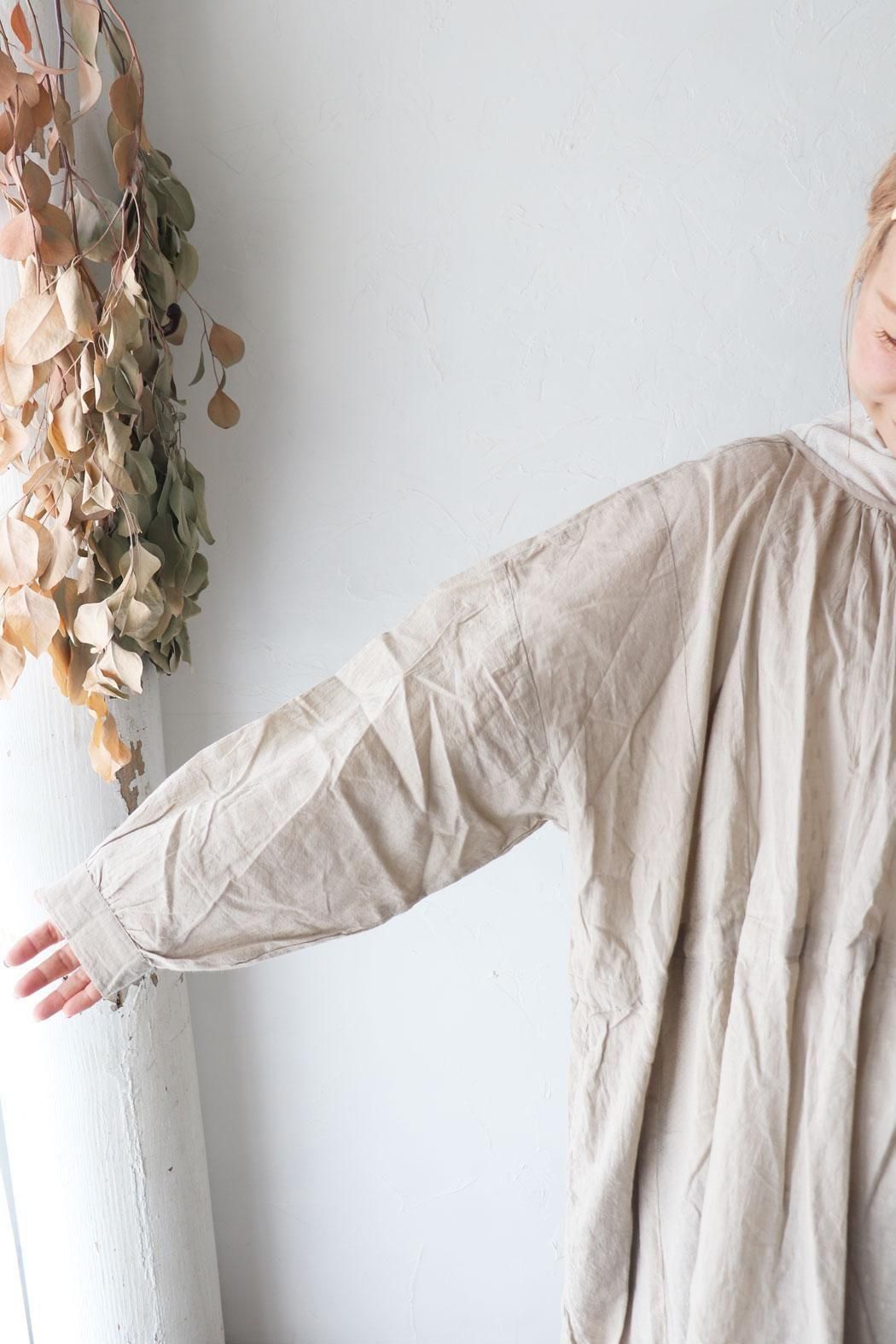 SOIL｜ソイル】 COTTON DOT PATCHWORK 2WAY GATHERED SMOCK DRESS