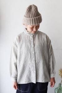SOIL() WOOL/LINEN STRIPE FRILL COLLAR SHIRT<img class='new_mark_img2' src='https://img.shop-pro.jp/img/new/icons8.gif' style='border:none;display:inline;margin:0px;padding:0px;width:auto;' />