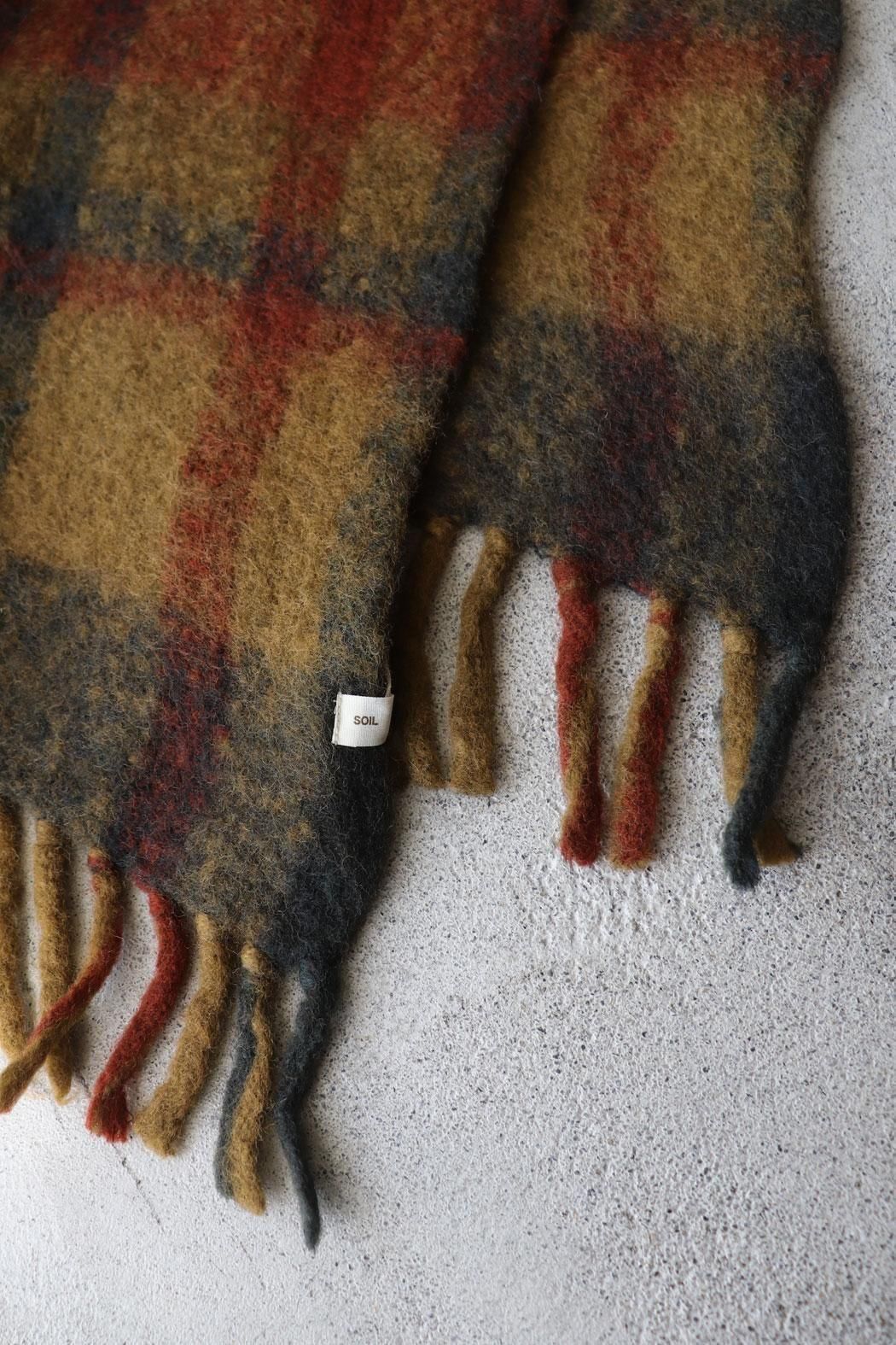 SOIL｜ソイル】 WOOL CHECK BLANKET｜しっかり温かい＊厚手の