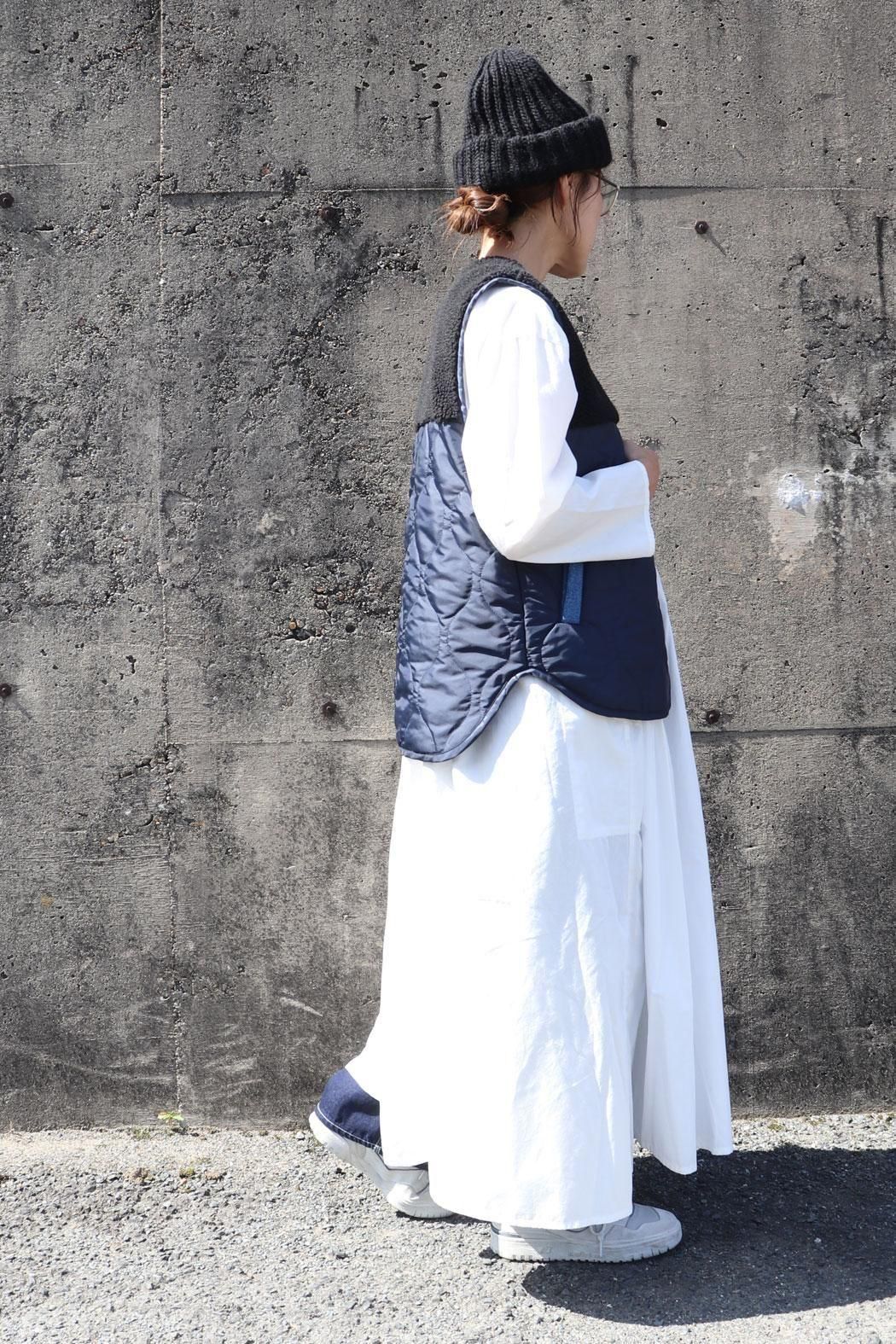 CLIP.TAB｜クリップタブ】ボア×キルトベスト｜ボアとキルトの大人