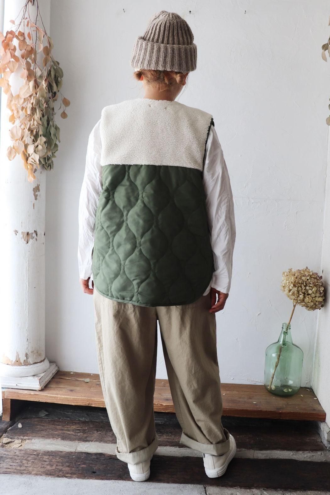CLIP.TAB｜クリップタブ】ボア×キルトベスト｜ボアとキルトの大人