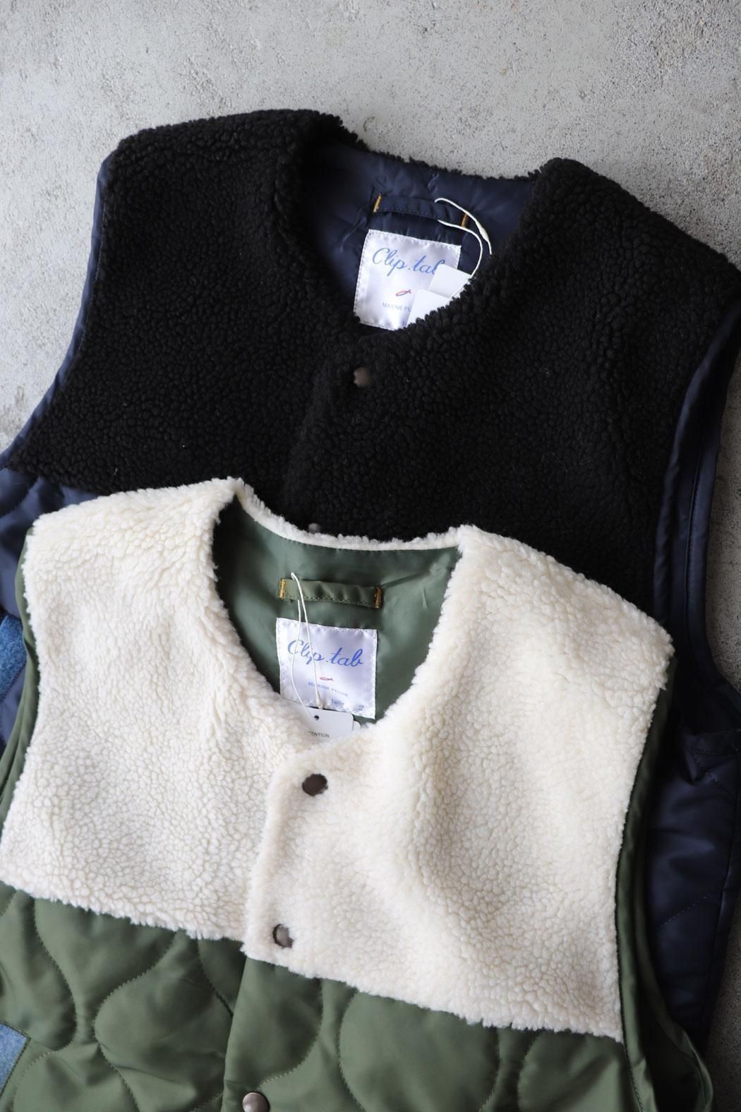 clip.tab ボア×キルティングベスト CLIP.TAB｜クリップタブ】ボア×キルトベスト｜ボアとキルトの大人